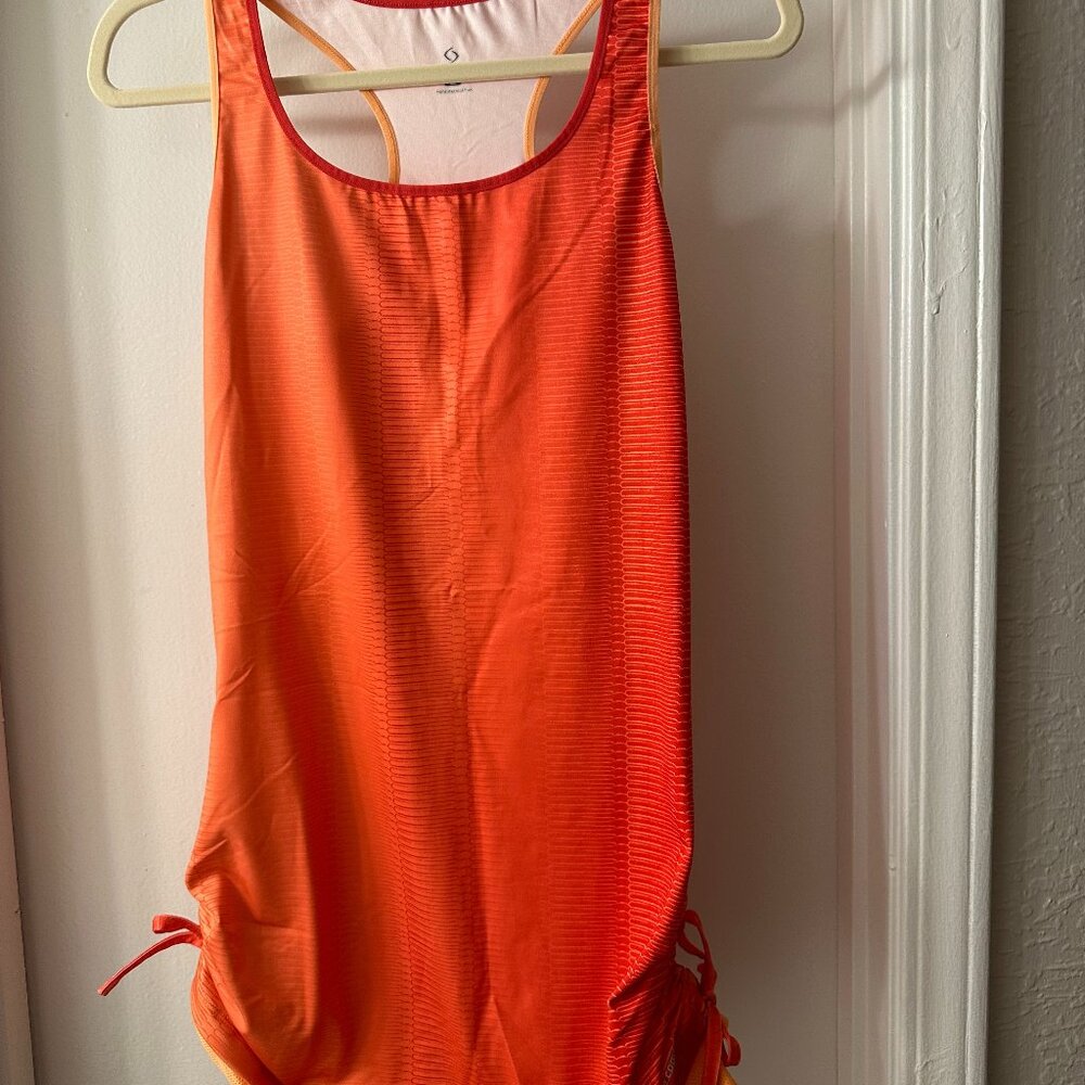 Moving Comfort Orange Tunic-Length Tank With Adjustable Ties